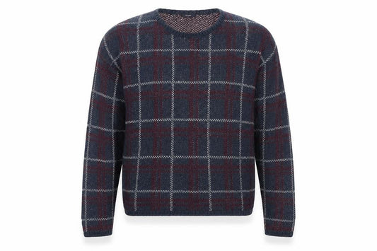 KIABI Men's Blue XL Pullover Jumper, Check Pattern
