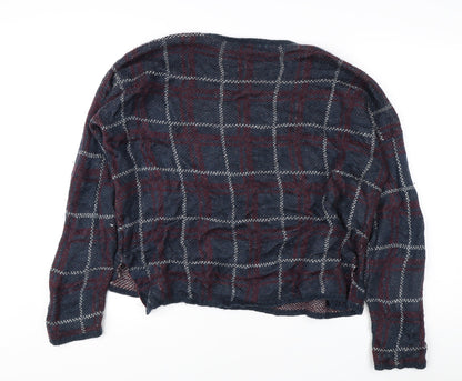 KIABI Men's Blue XL Pullover Jumper, Check Pattern