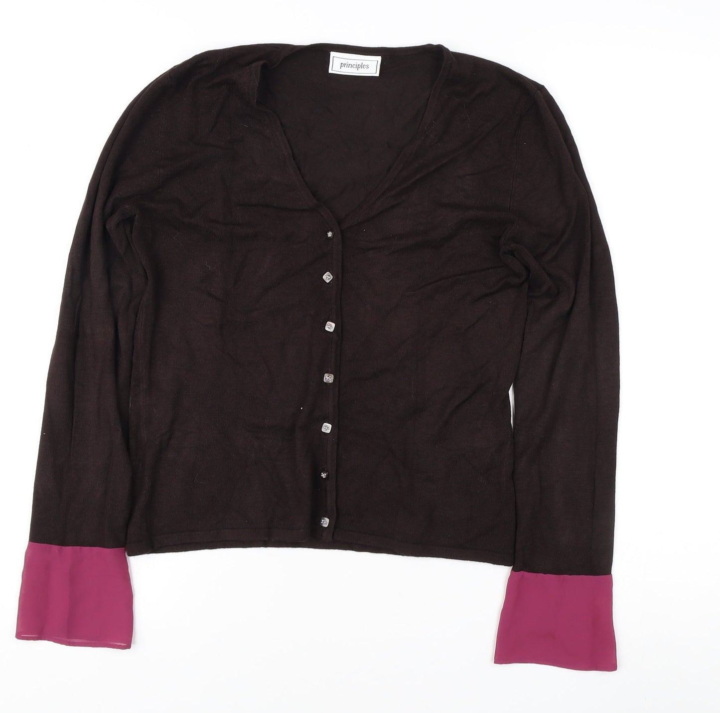 Womens UK Size M Principles Brown Cardigan Jumper