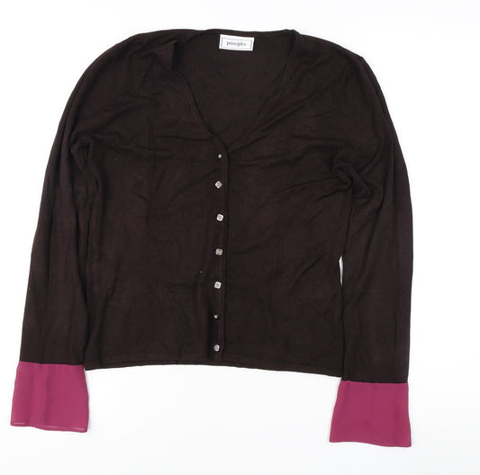 Womens UK Size M Principles Brown Cardigan Jumper
