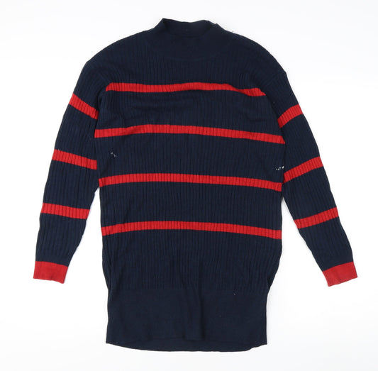 Marks and Spencer Men's Blue Striped XS Jumper