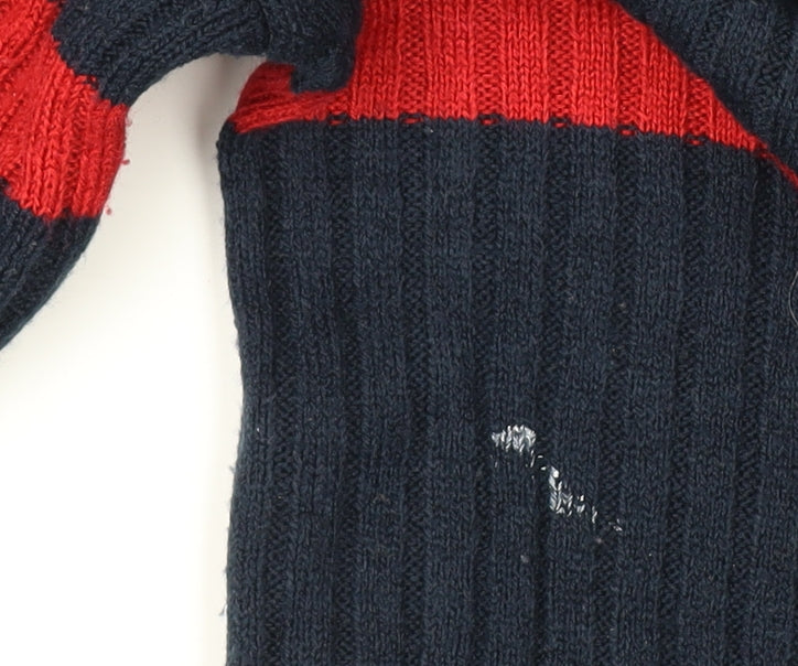 Marks and Spencer Men's Blue Striped XS Jumper