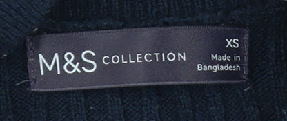 Marks and Spencer Men's Blue Striped XS Jumper