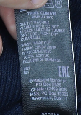 Marks and Spencer Men's Blue Striped XS Jumper