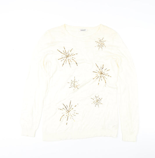 Damart Ivory Sequin Women's S Pullover Jumper