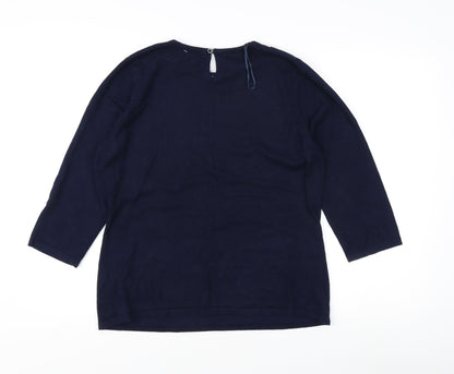 Bonmarche Women's Blue Striped Pullover Jumper, Size 16/18