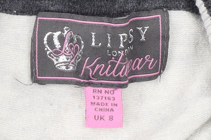 Womens UK Size 8 Lipsy Grey Pullover Jumper