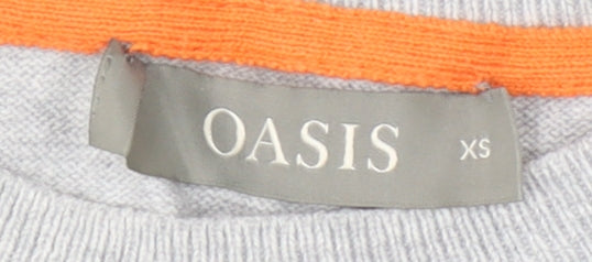 Womens UK Size XS Oasis Grey Pullover Jumper