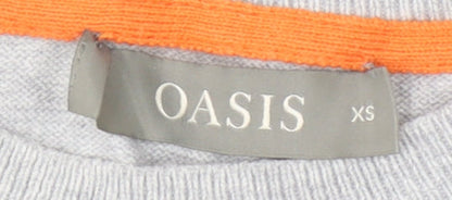 Womens UK Size XS Oasis Grey Pullover Jumper