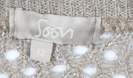 Womens UK Size 12 Soon Beige Shrug Jumper