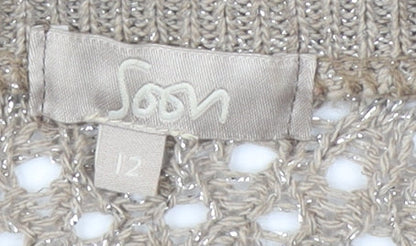 Womens UK Size 12 Soon Beige Shrug Jumper