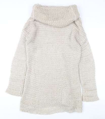 Womens UK Size 8 Topshop Beige Pullover Jumper