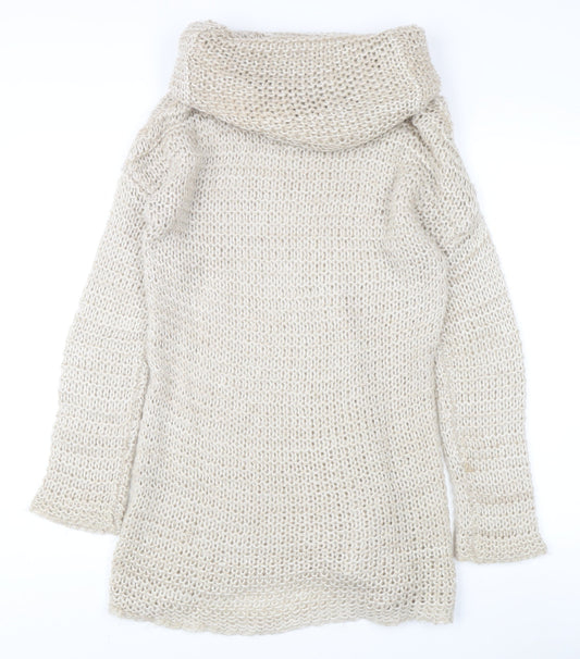 Womens UK Size 8 Topshop Beige Pullover Jumper