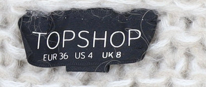 Womens UK Size 8 Topshop Beige Pullover Jumper