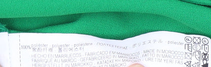 Zara Woman Green Sleeveless Blouse, Bow Tie Neck, M