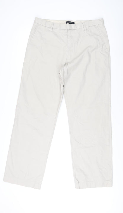 Banana Republic Men's Beige Chino Relaxed Fit Trousers