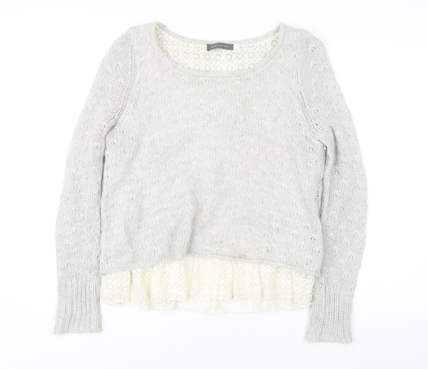 Womens UK Size 12 Mint Velvet Grey Pullover Jumper