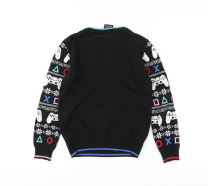PlayStation Boys Black Pullover Jumper 8-9 Years Graphic Winter