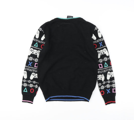 PlayStation Boys Black Pullover Jumper 8-9 Years Graphic Winter