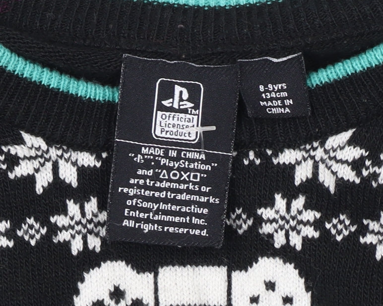 PlayStation Boys Black Pullover Jumper 8-9 Years Graphic Winter