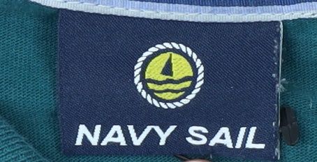 Navy Sail Men's XL Green Collared Long Sleeve Shirt
