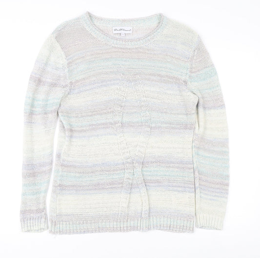 Womens UK Size S Mud Flower Multicoloured Pullover Jumper