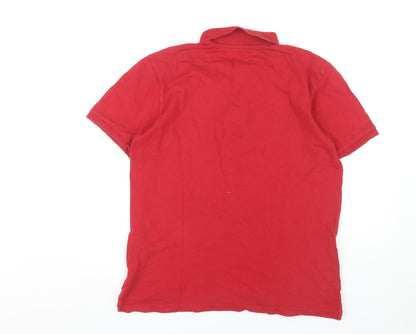GAP Men's Red Polo Shirt Medium Stretch Cotton Solid