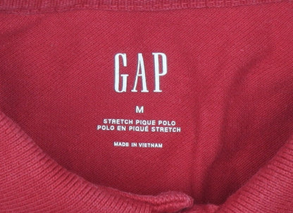 GAP Men's Red Polo Shirt Medium Stretch Cotton Solid