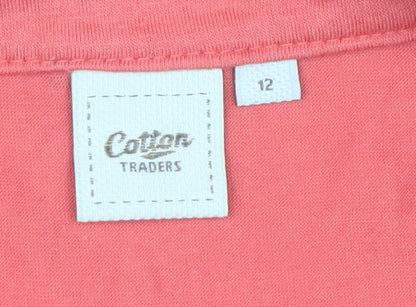 Cotton Traders Women's Orange Blouse, Size 12, V-Neck