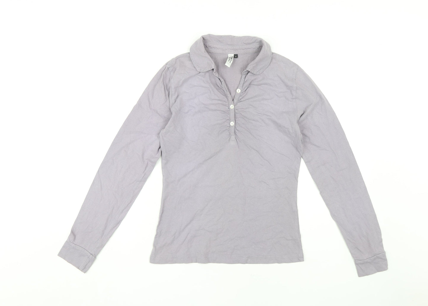 Womens UK Size 10 People Tree Grey  Polo
