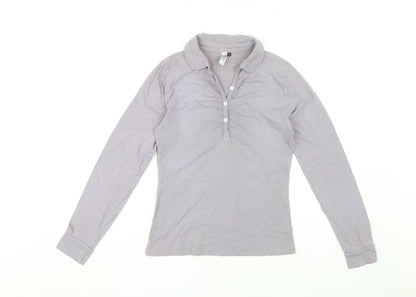Womens UK Size 10 People Tree Grey  Polo