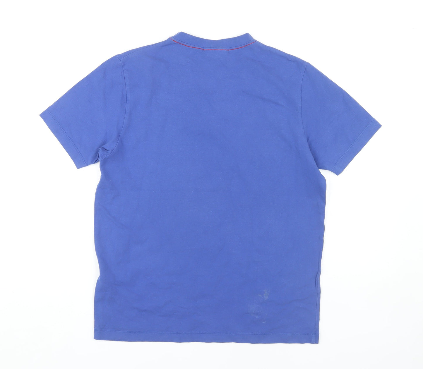 Full Circle Men's Blue V-Neck T-Shirt, Small, Slim Fit