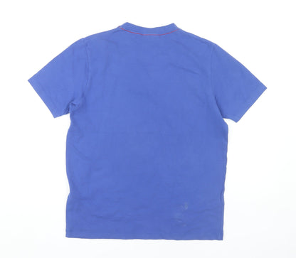 Full Circle Men's Blue V-Neck T-Shirt, Small, Slim Fit