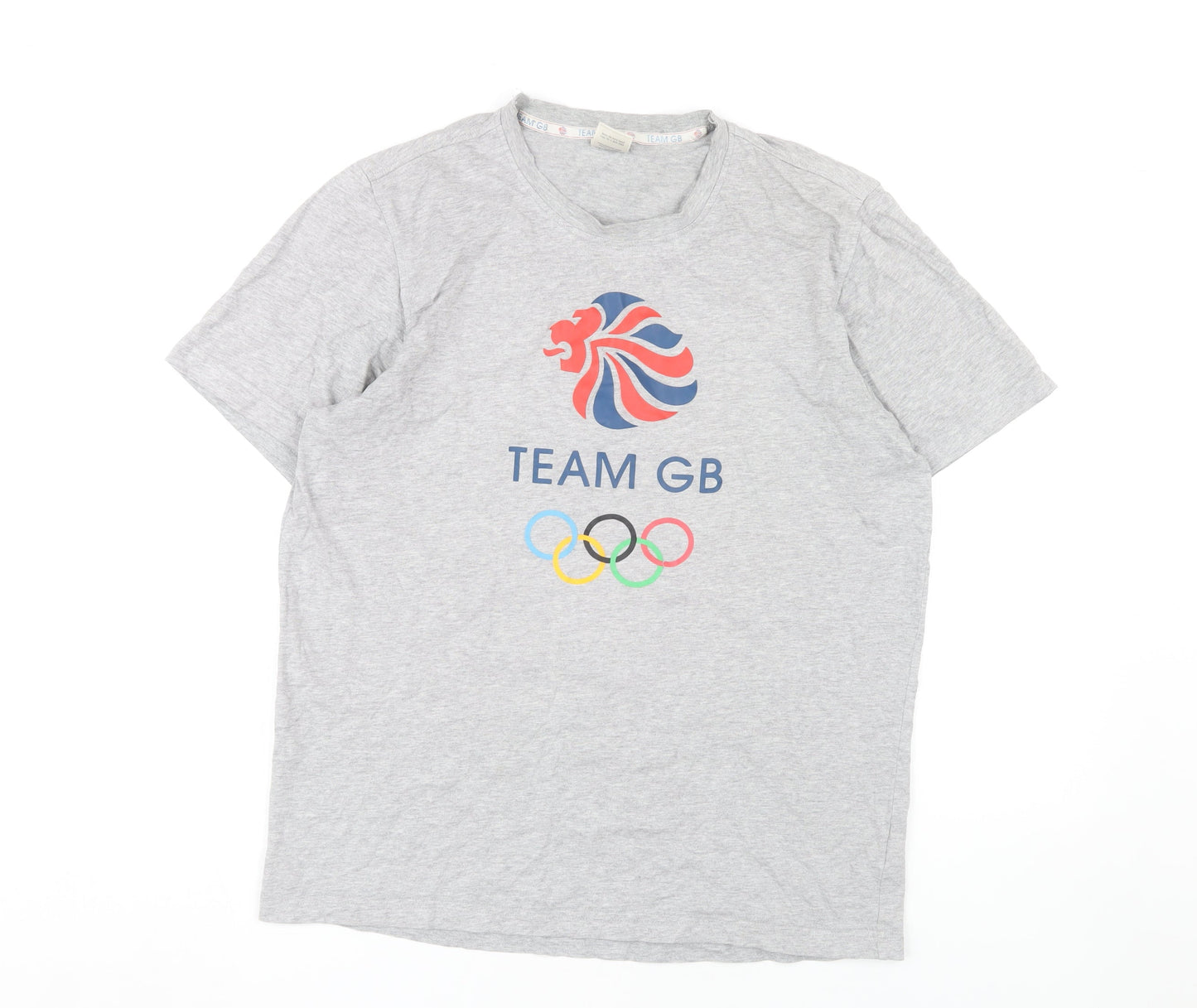 Team GB Men's Grey Medium T-Shirt, Sports Logo Design