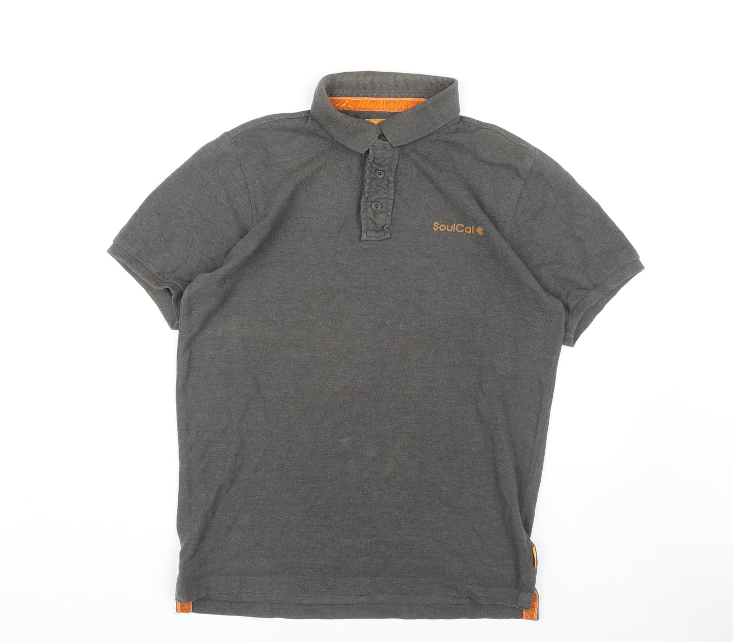 SoulCal Grey Polo for Men, Medium, Short Sleeve, Casual