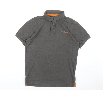 SoulCal Grey Polo for Men, Medium, Short Sleeve, Casual