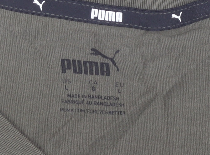 Puma Men's Green T-Shirt, L - Comfortable & Stylish
