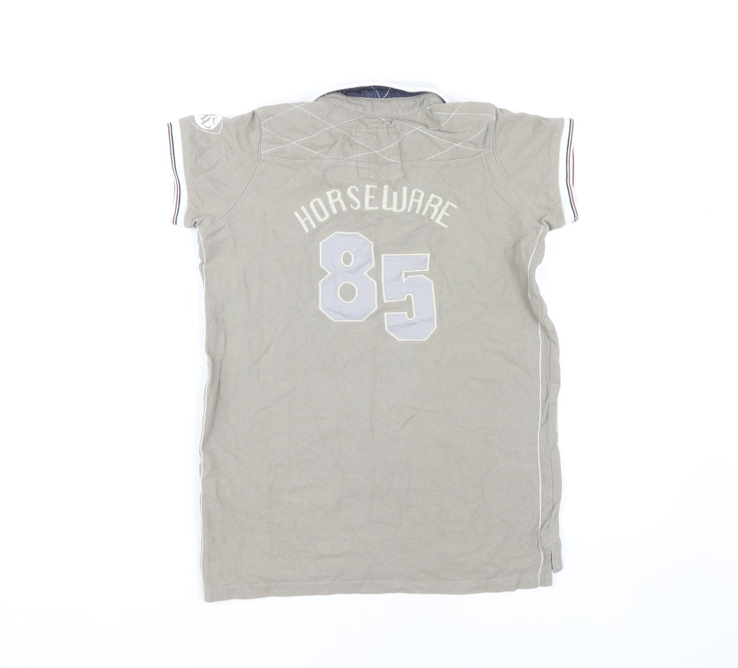 Horseware Ireland Girls Beige Polo Shirt 11-12 Years Logo