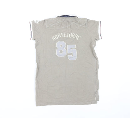 Horseware Ireland Girls Beige Polo Shirt 11-12 Years Logo