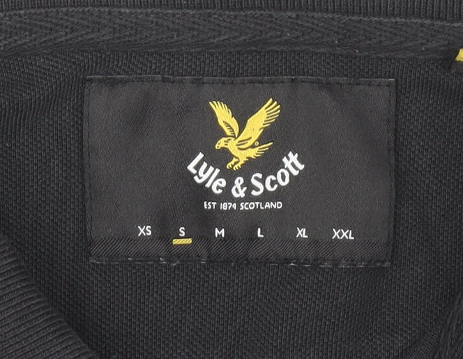 Lyle & Scott Men's Black Polo Shirt, Size S, Logo Accent