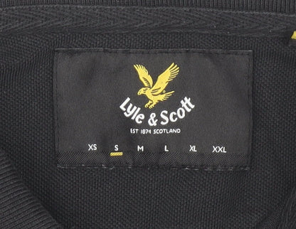 Lyle & Scott Men's Black Polo Shirt, Size S, Logo Accent