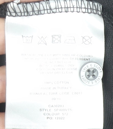 Lyle & Scott Men's Black Polo Shirt, Size S, Logo Accent