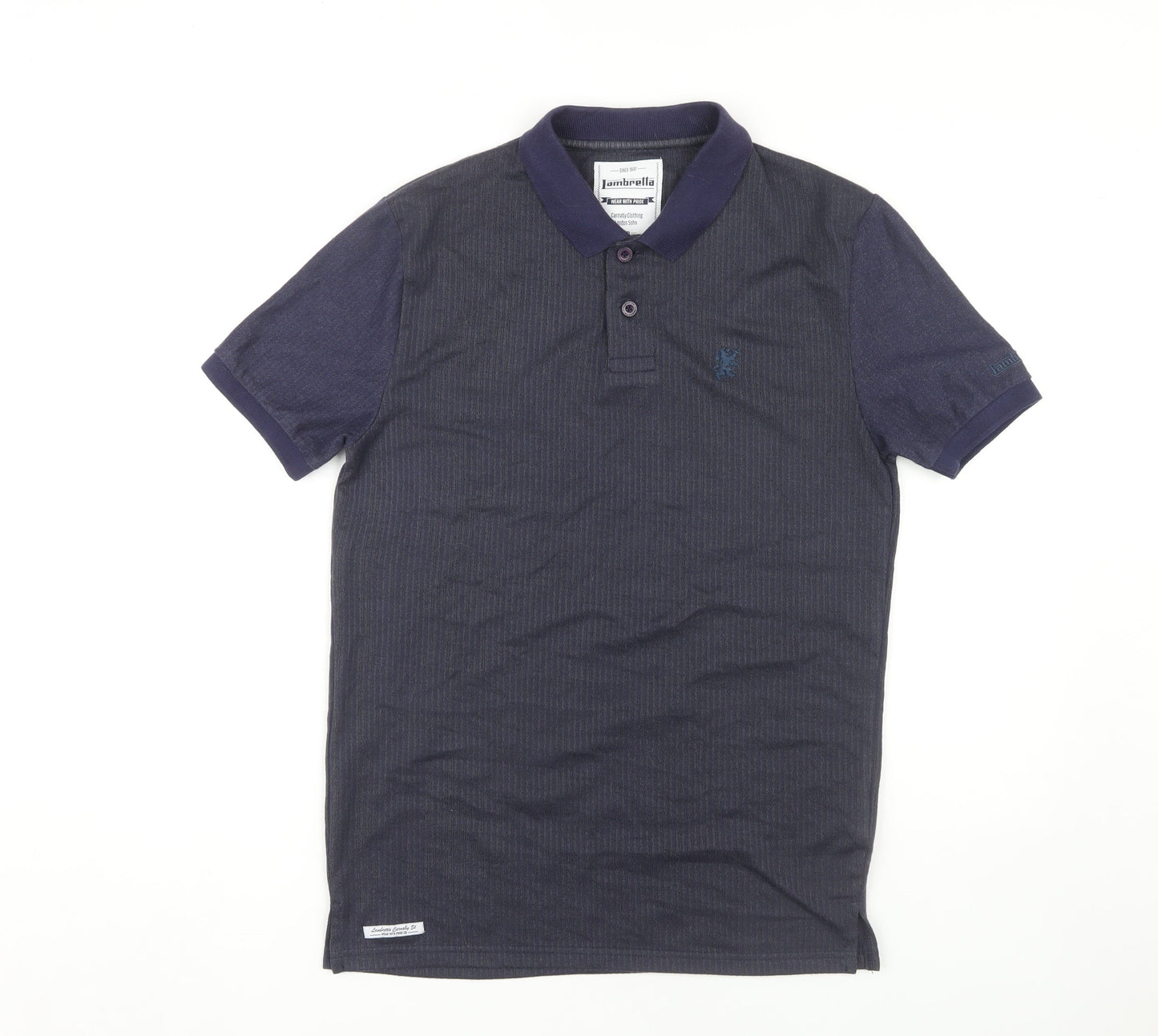 Lambretta Men's Blue Polo Shirt - Small, Collared