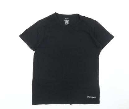 Lyle & Scott Men's Black Crew Neck T-Shirt, Size L