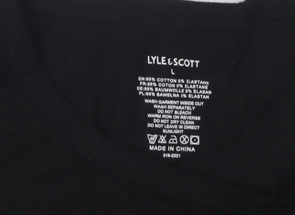 Lyle & Scott Men's Black Crew Neck T-Shirt, Size L