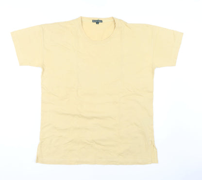 Womens UK Size 14 Racing Green Beige Basic T-Shirt