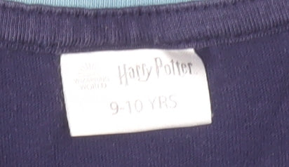 Harry Potter Boys Blue T-Shirt 9-10 Years Hogwarts Print