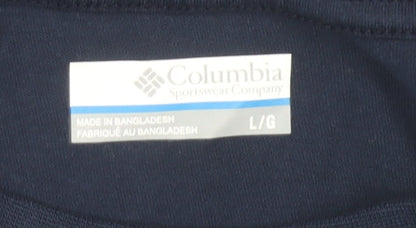 Columbia Women's Blue Basic T-Shirt, Size L