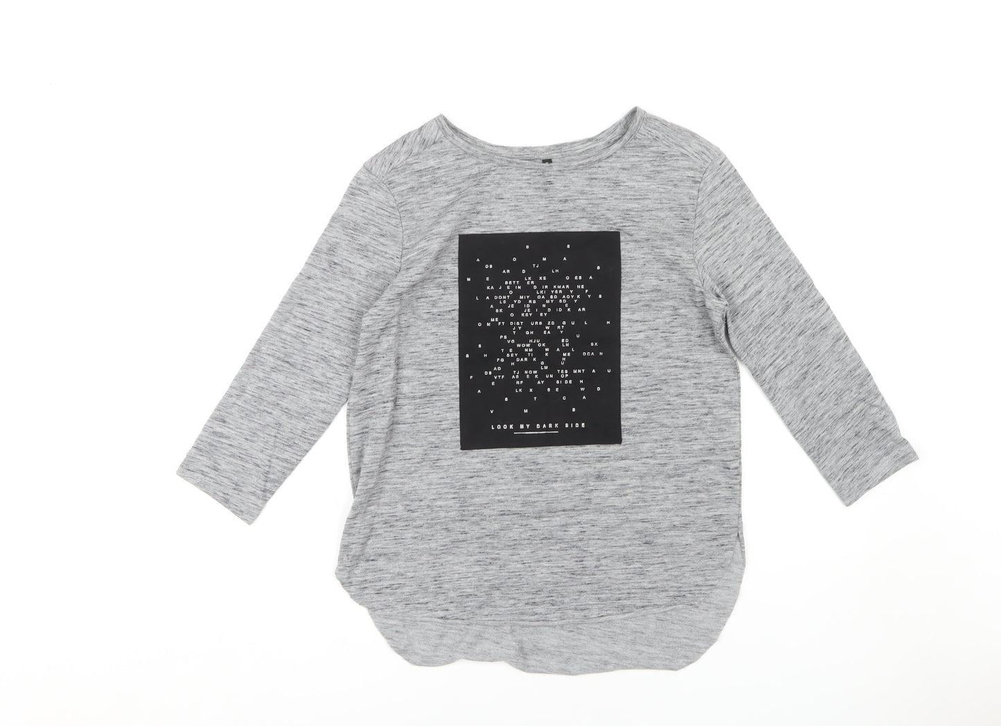 Womens UK Size 12 Stradivarius Grey Basic T-Shirt