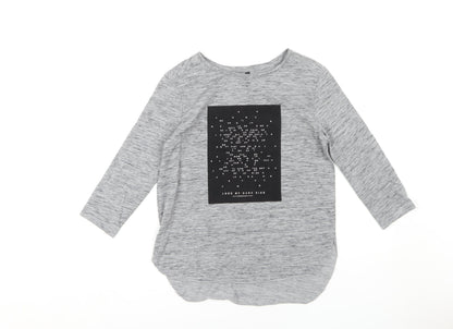 Womens UK Size 12 Stradivarius Grey Basic T-Shirt